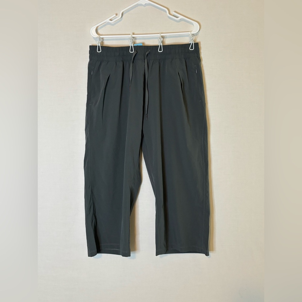 Gray Track Pants with Straight Leg and Flat Front